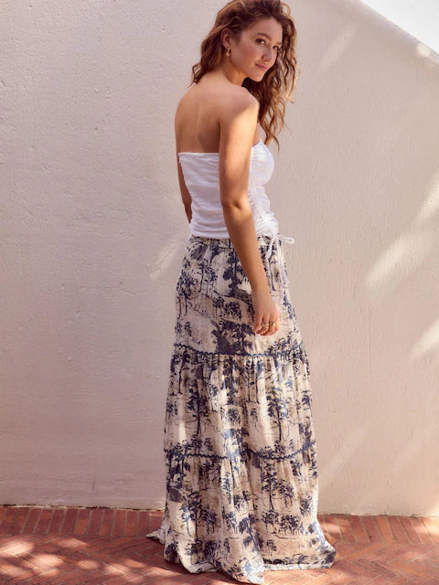 100% Cotton Tiered Maxi Skirt