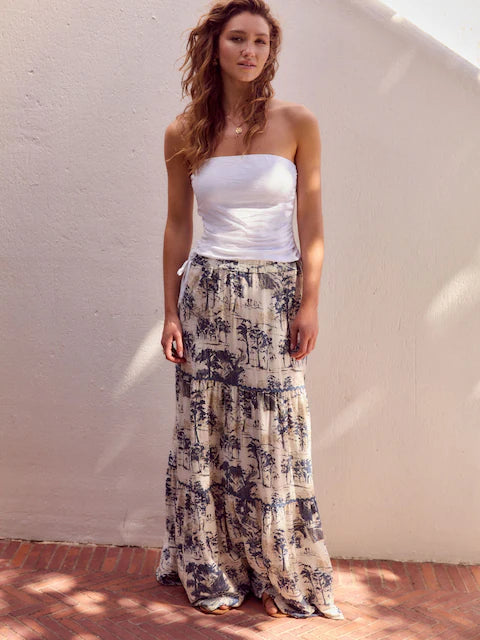100% Cotton Tiered Maxi Skirt
